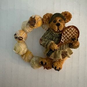 Boyd Bear Chrissie Tennis Bear Figurine with Tennis Ball Accents